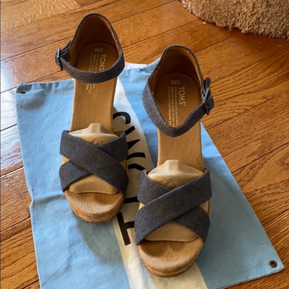 Toms denim cork wedge - Picture 2 of 4